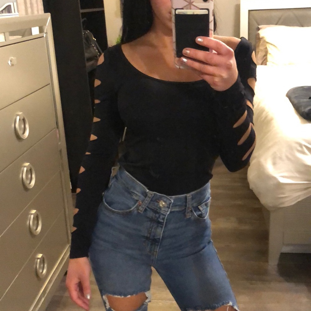 Ripped sleeve top